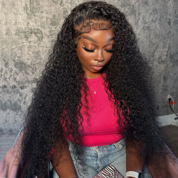 40 Inch Curly Lace Front Human Hair Wigs For Black Women Brazilian Hair